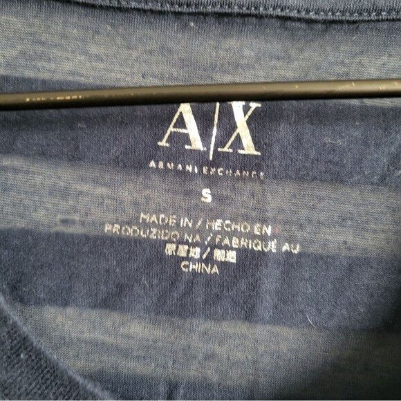 Armani Exchange Y2K See Through Sheer Bling Sequin Wing Short Sleeve T-Shirt S - Picture 3 of 7